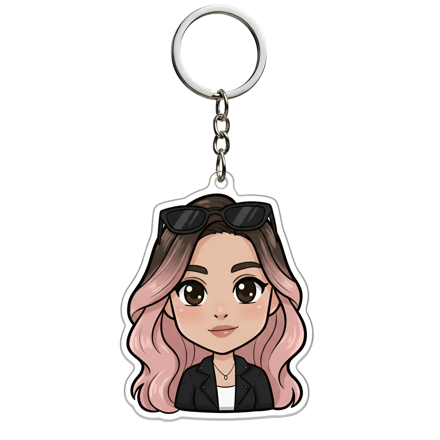 A melhor ideia de presente! O seu animal de estimação, os seus entes queridos, porta-chaves personalizado com retrato chibi para todas as ocasiões.