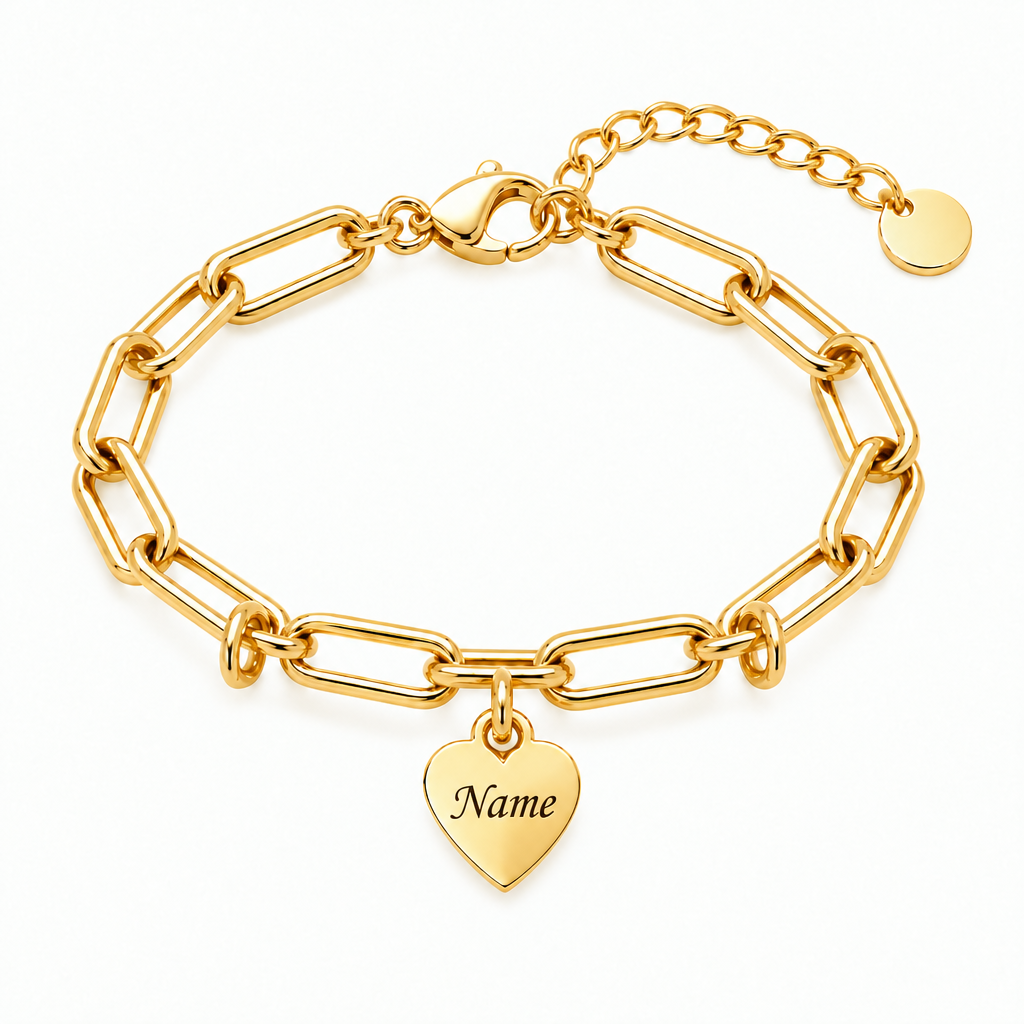 Personalized Heart Charm Bracelet with Custom Names – A Gift Full of Love