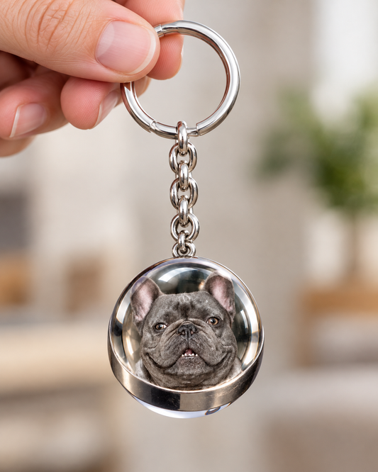 A melhor ideia de presente! O seu animal de estimação, os seus entes queridos, porta-chaves personalizado com retrato chibi para todas as ocasiões.