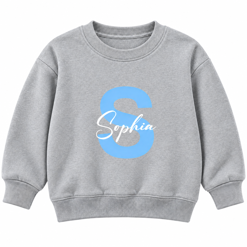 Personalized Initial & Name Sweatshirt for Kids – Custom Letter Pullover, Cute Gift for Girls and Boys