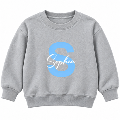 Personalized Initial & Name Sweatshirt for Kids – Custom Letter Pullover, Cute Gift for Girls and Boys