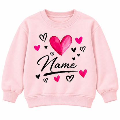 Custom Name Love Heart Sweatshirt – Personalized Kids Clothing for Everyday Wear