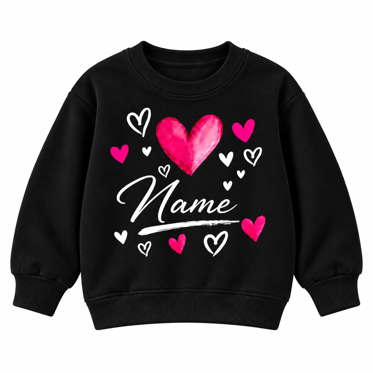Custom Name Love Heart Sweatshirt – Personalized Kids Clothing for Everyday Wear