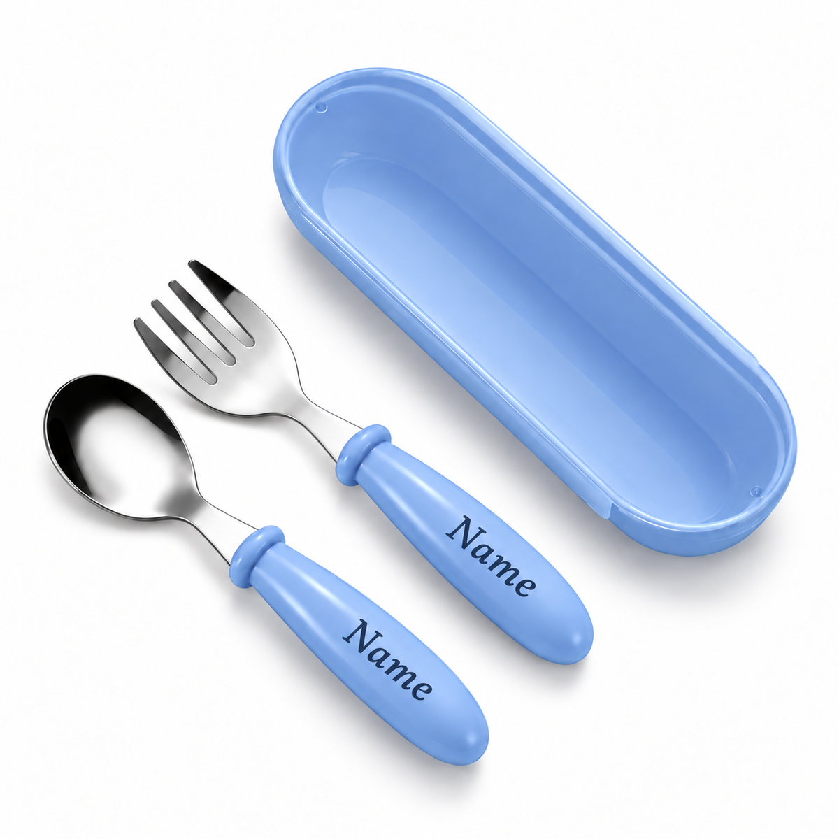Custom Name Engraved Utensil Set – Personalized Stainless Steel Spoon and Fork