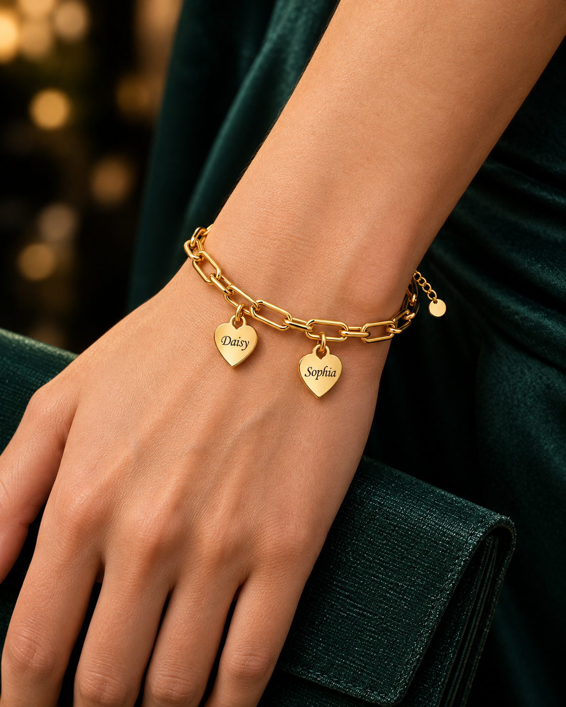 Personalized Heart Charm Bracelet with Custom Names – A Gift Full of Love