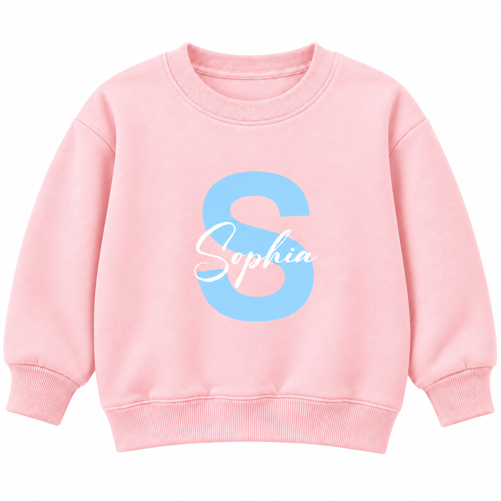 Personalized Initial & Name Sweatshirt for Kids – Custom Letter Pullover, Cute Gift for Girls and Boys