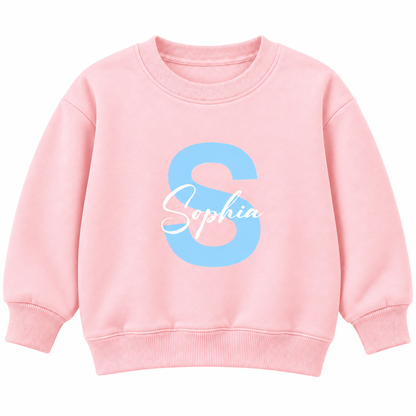 Personalized Initial & Name Sweatshirt for Kids – Custom Letter Pullover, Cute Gift for Girls and Boys