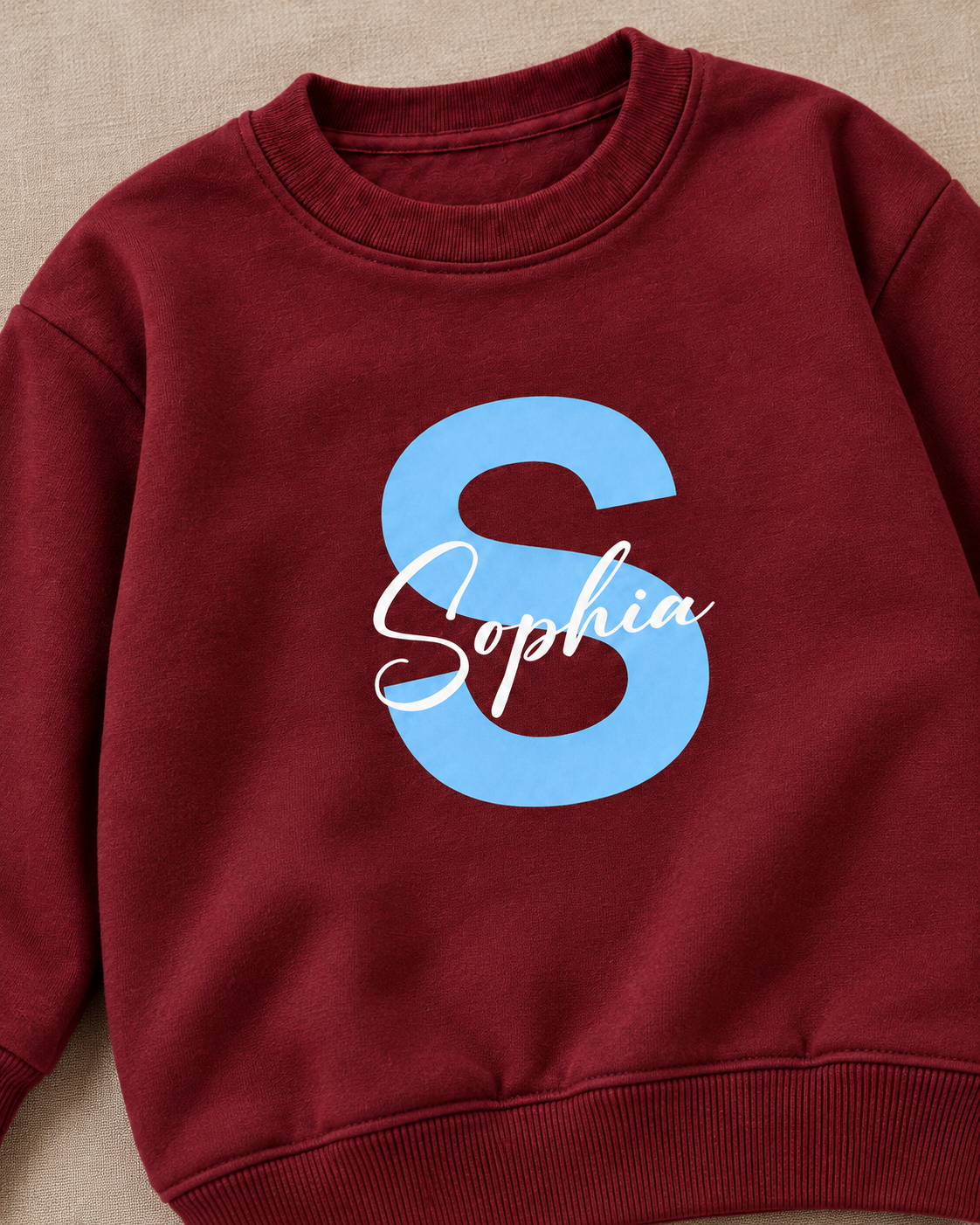 Personalized Initial & Name Sweatshirt for Kids – Custom Letter Pullover, Cute Gift for Girls and Boys