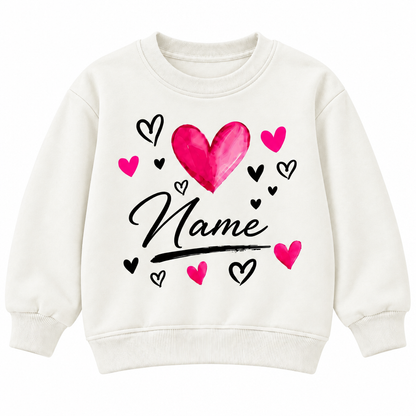 Custom Name Love Heart Sweatshirt – Personalized Kids Clothing for Everyday Wear