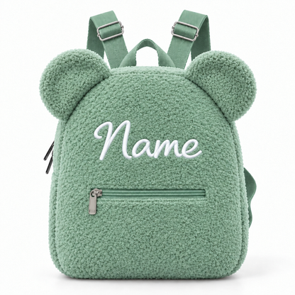 Personalized Teddy Bear Backpack with Custom Name – Cute Plush Backpack for Kids