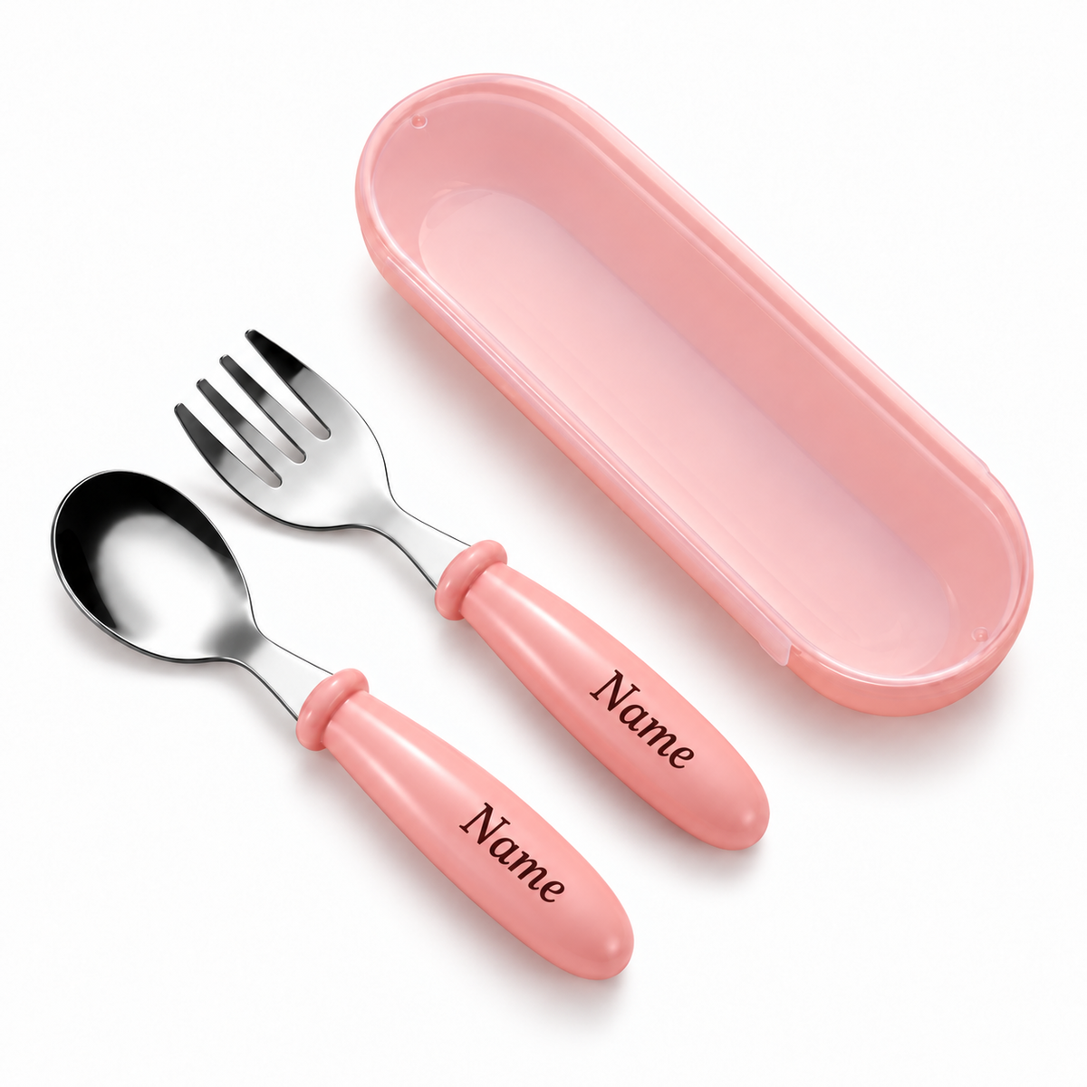 Custom Name Engraved Utensil Set – Personalized Stainless Steel Spoon and Fork
