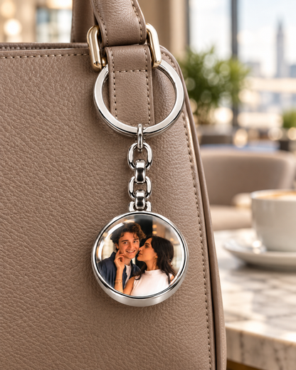 A melhor ideia de presente! O seu animal de estimação, os seus entes queridos, porta-chaves personalizado com retrato chibi para todas as ocasiões.