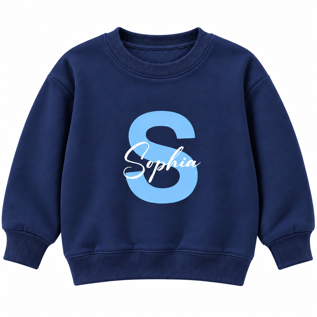 Personalized Initial & Name Sweatshirt for Kids – Custom Letter Pullover, Cute Gift for Girls and Boys