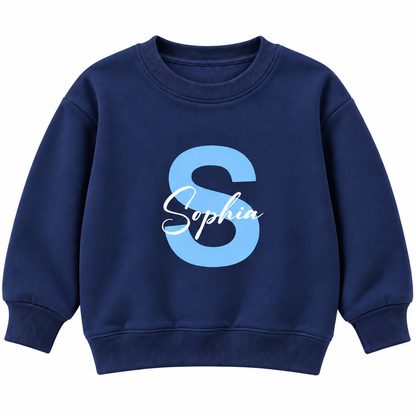 Personalized Initial & Name Sweatshirt for Kids – Custom Letter Pullover, Cute Gift for Girls and Boys