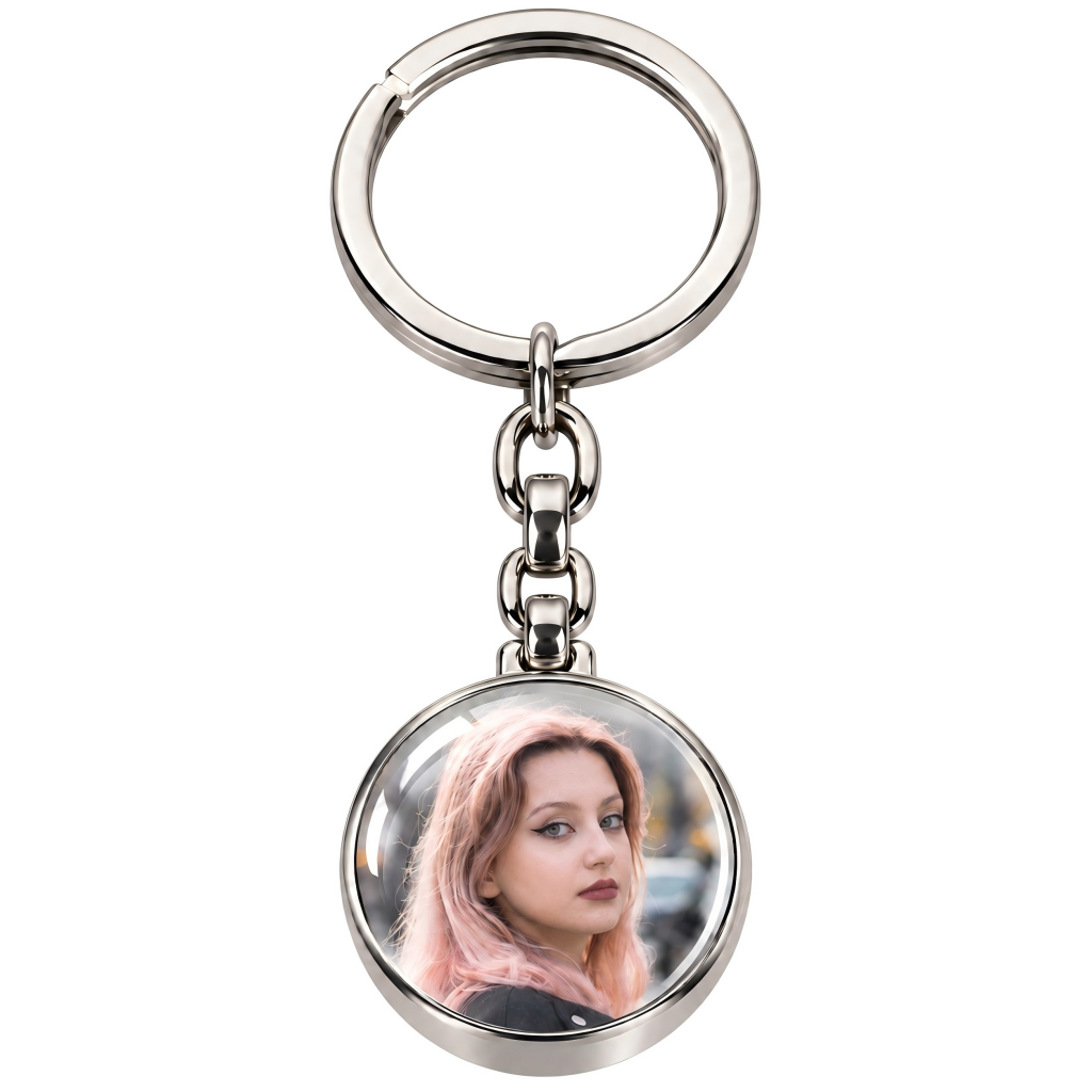 Customized Double-Sided Photo Ball Keychain – Unique Memorial Keepsake