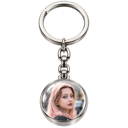 Customized Double-Sided Photo Ball Keychain – Unique Memorial Keepsake