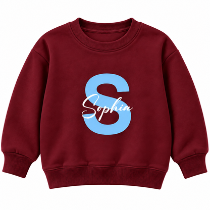 Personalized Initial & Name Sweatshirt for Kids – Custom Letter Pullover, Cute Gift for Girls and Boys