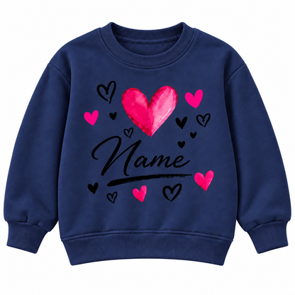 Custom Name Love Heart Sweatshirt – Personalized Kids Clothing for Everyday Wear