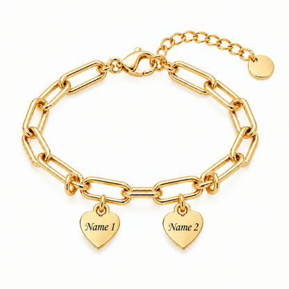 Personalized Heart Charm Bracelet with Custom Names – A Gift Full of Love