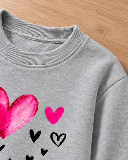 Custom Name Love Heart Sweatshirt – Personalized Kids Clothing for Everyday Wear
