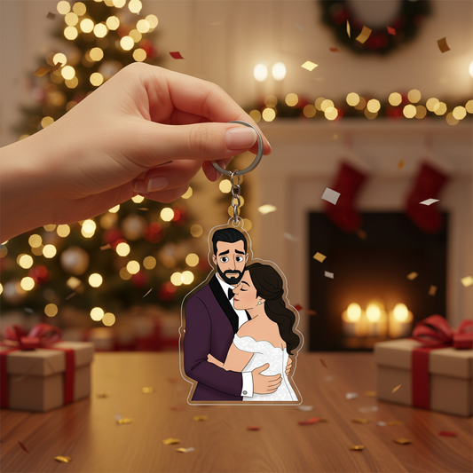 Best Gift Idea! Your Pet, Your Loved Ones, Custom Chibi Portrait Keychain for Every Occasion.