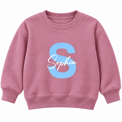 Personalized Initial & Name Sweatshirt for Kids – Custom Letter Pullover, Cute Gift for Girls and Boys