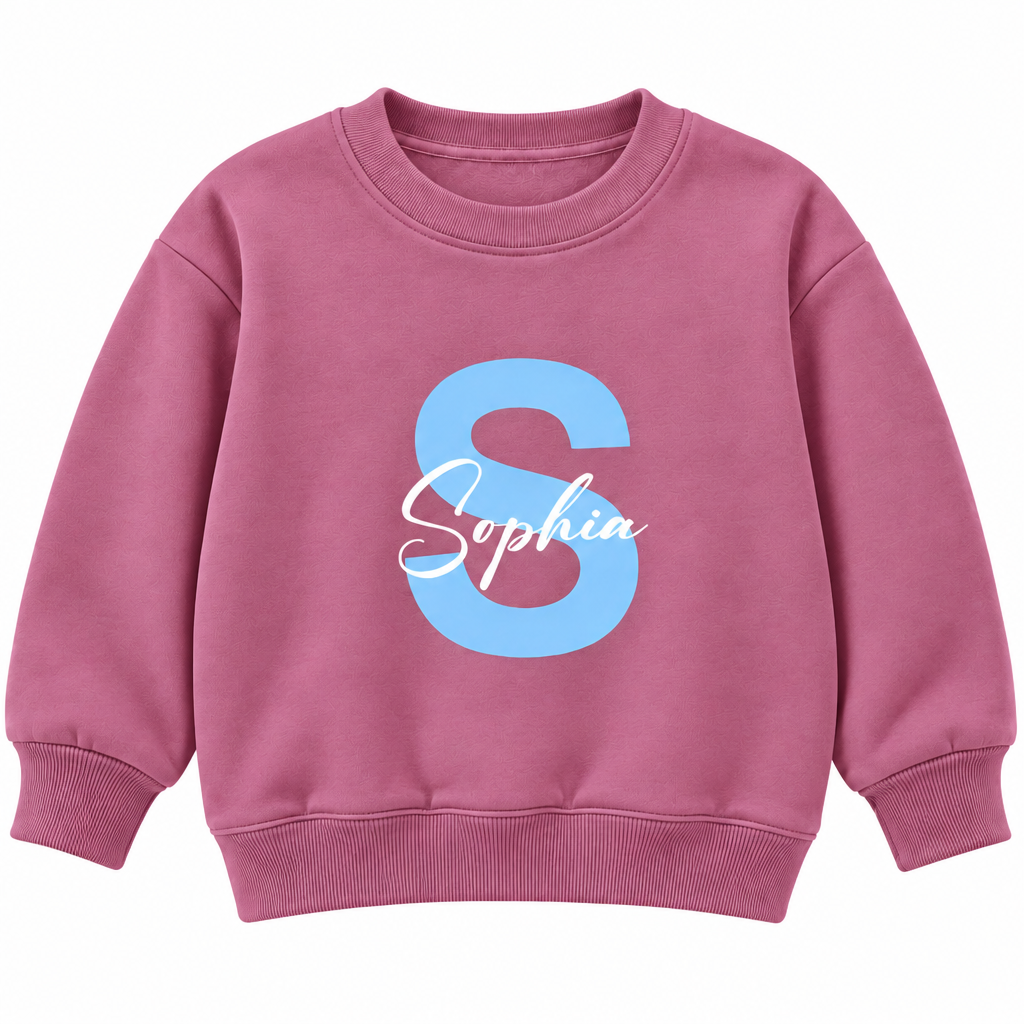 Personalized Initial & Name Sweatshirt for Kids – Custom Letter Pullover, Cute Gift for Girls and Boys