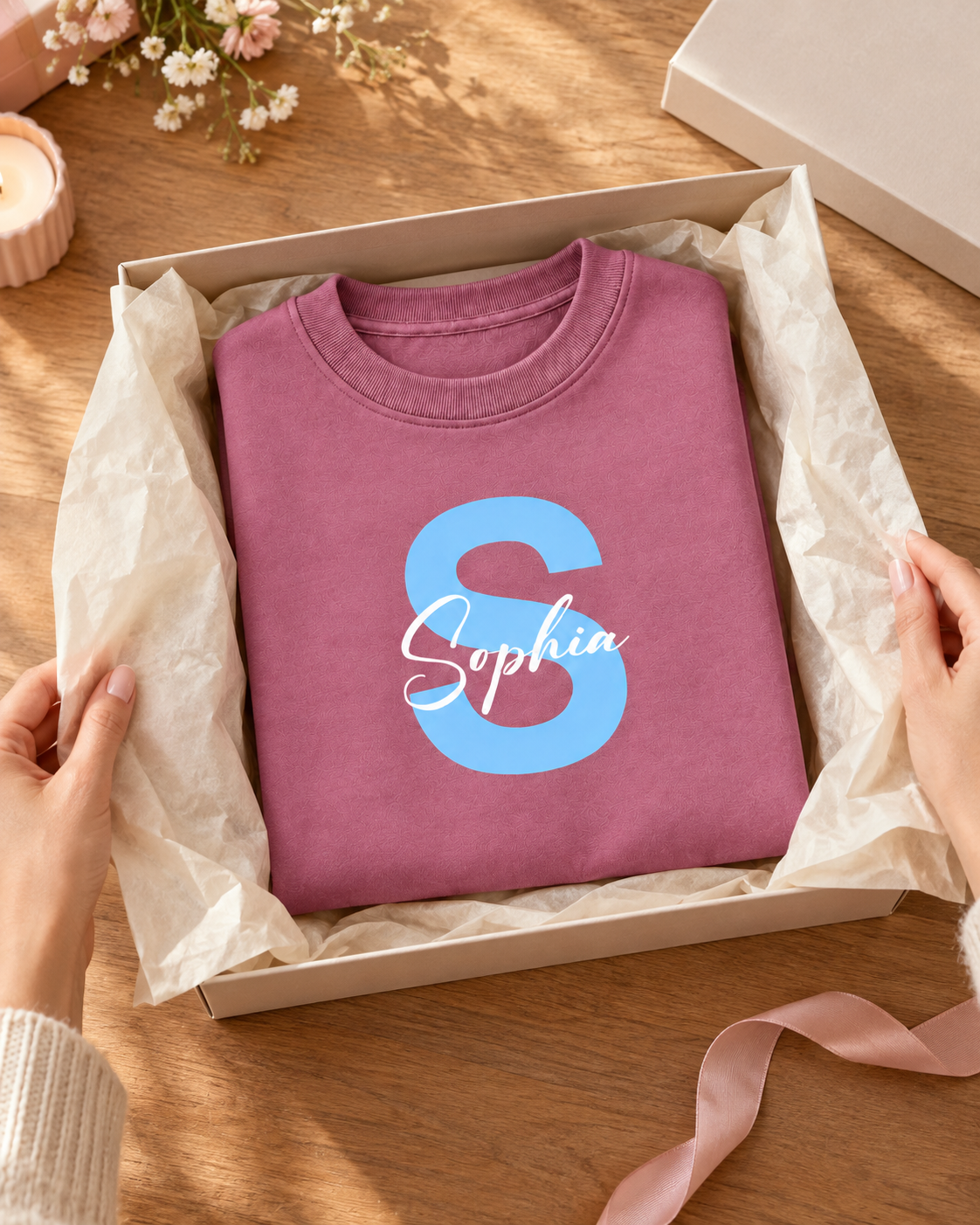 Personalized Initial & Name Sweatshirt for Kids – Custom Letter Pullover, Cute Gift for Girls and Boys