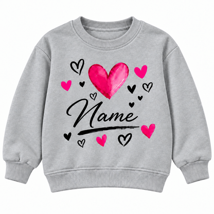 Custom Name Love Heart Sweatshirt – Personalized Kids Clothing for Everyday Wear