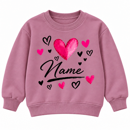 Custom Name Love Heart Sweatshirt – Personalized Kids Clothing for Everyday Wear