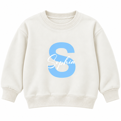 Personalized Initial & Name Sweatshirt for Kids – Custom Letter Pullover, Cute Gift for Girls and Boys