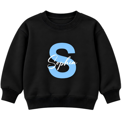 Personalized Initial & Name Sweatshirt for Kids – Custom Letter Pullover, Cute Gift for Girls and Boys